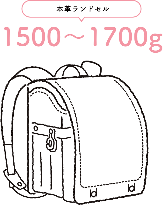 本革ランドセル1500〜1700g